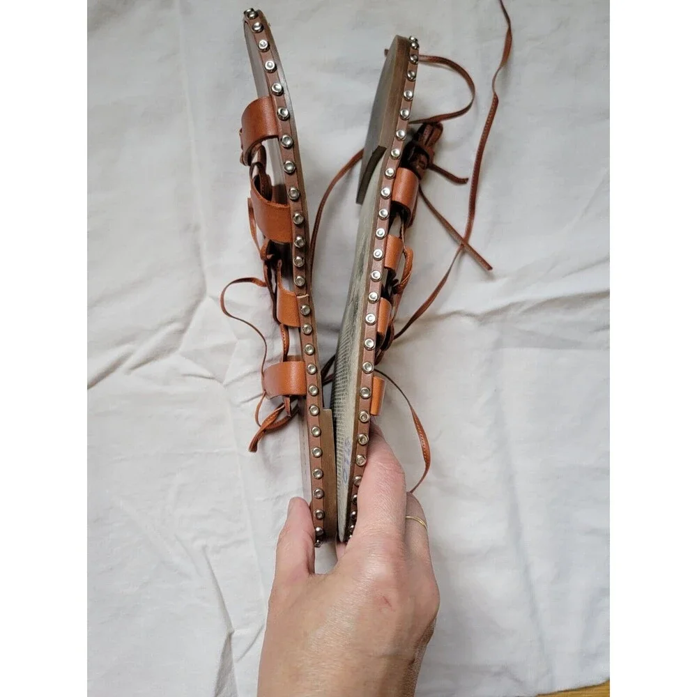J. Crew Studded Gladiator Sandals  SIZE‎ 11 Brown Made In Italy